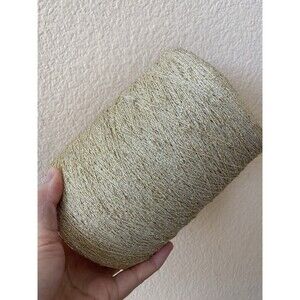 Fancy Spool Cone Yarn Light Beige Gold Slub Thread Needlework 550g  #481